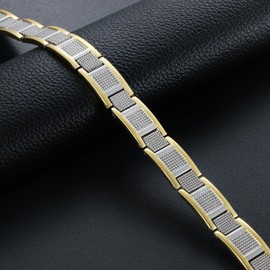 OIDEA Men's Bracelet with Magnetic Bracelet: Magnetic Bracelet Link Link Made of Tungsten Steel Ceramic Stainless Steel Health Bracelet Wrist Bracelet Gift for Men, Stainless Steel Stainless steel