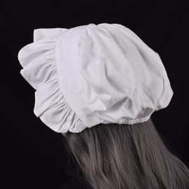 BLESSUME White Women's Mob Cap Colonial Mob Hat Costume Accessory (US, Alpha, One Size, White 1)