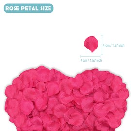 SHINTAYL 1200PCS Rose Petals for Bedroom - Fake Roses Dark Pink Petal Faux Flowers, Artificial Roses Petals for Marry me, Valentines, Proposal, Anniversary, Wedding Love Decorations