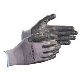 J. J. Keller & Associates, Inc. Nitrile Gloves with Microdot Palms, 3-Pair, Black Nitrile & Gray Nylon Knit Gloves, Disposable, Latex Free, Ultra-lightweight, Breathable, X-Large, SAFEGEAR