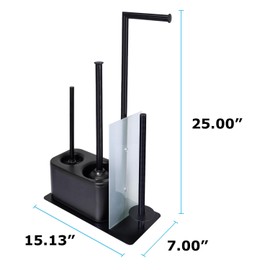 Blue Donuts Modern Bath Set for Bathroom Organization, All in One Toilet Brush, Toilet Plunger, Toilet Paper Holder Stand and Toilet Tissue Paper Storage All in One Combo.