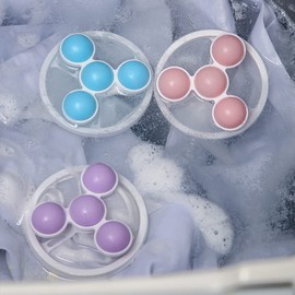 Tsumuku Washing Ball Lint Net Filter Dust Removal Washing Machine Debris Net Cleaning 3 Pieces Laundry Balls Multicolor