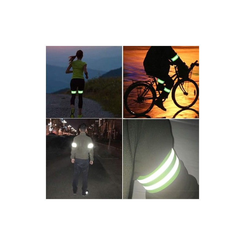 High Visibility Reflective Bands for Wrist Arm Ankle Leg Adjustable