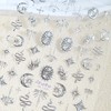 1 Sheets Silver Star Nail Decals for Nail Art 5D