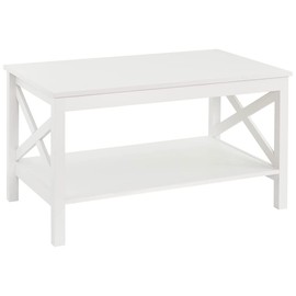 ClosetMaid 3930 X-Frame Design Coffee Table with Shelf, White Wood