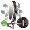 Ovente 7.5" Lighted Wall Mount Makeup Mirror, 1X & 10X
