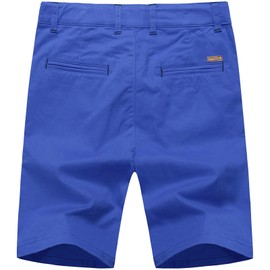 BASADINA Boys Shorts Cotton Chino Shorts Fitted with Adjustable Waist Pants Kids Summer Clothes 4-14 Years Blue