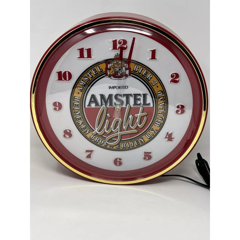 Amstel Vintage Amstel Light Beer Clock Wall Clock Light Up