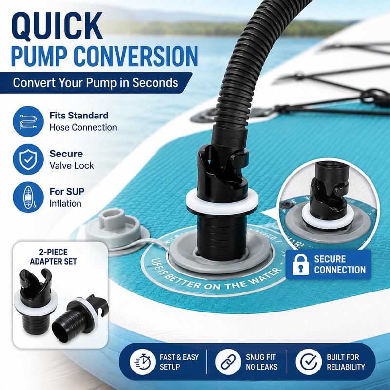 2 Pcs Paddle Board Pump Adapters with Air Valve Connector