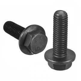 TA-VIGOR 6Pcs M10 x 30mm Hex Flange Bolts, 10.9 Grade Carbon Steel Hex Head Screws, Flanged Hexagon Bolts for Construction, Machine Tools, and DIY Projects Black