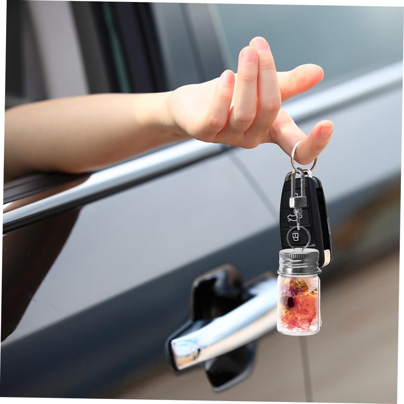 Toyvian 5個 キーチェーンボトル 小さな瓶 ミニジャー ミニボトル 小さな魔法瓶 願い事ボトルキーホルダー ウィッシュボトル ウィッシングボトル