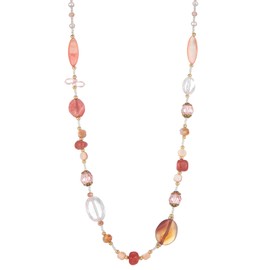 FULU AUTUMN Long Necklaces for Women Trendy Long Chunky Beaded Necklace Boho Fashion Costume Jewelry Mothers Day Gifts for Her(Pink)