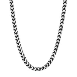Metro Jewelry Stainless Steel Franco Chain Necklace with Black Plating 8 MM 24 Inch Chain with Lobster Claw