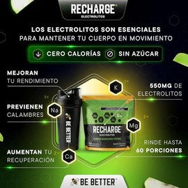 Better Recharge Electrolitos Polvo Porciones Sabor Manzana Verde 252