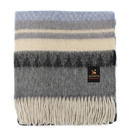 Alpaca Wool Blanket Throw Cherokee Design for Bed Couch Sofa Soft Warm Peruvian Alpaca Wool Blankets 72" x 60" (Combination 11 (Light Blue))