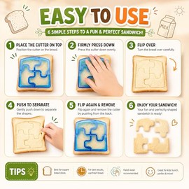 FUNGYAND Juego de cortador de sándwiches, todo en uno, kit de accesorios de caja bento incluye cortadores de pan para sándwich, cortador de frutas, púas de comida animal, tazas de silicona