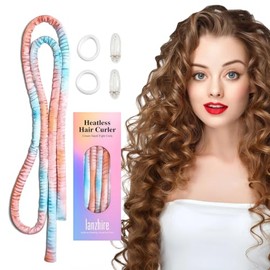 Lanzhire - Diadema pequeña sin calor, para rizar, sin calor, para cabello largo y corto, sin rulos de calor para dormir, para pasar la noche sin calor