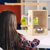 Rypet Transparent Bird Nest Boxes, Wood Parakeet Nesting Box for