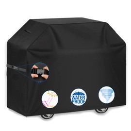 Grill Cover, 52 inch BBQ Gas Grill Cover for Outdoor Grill, Waterproof, Anti-UV, Rip-Proof, Fade Resistant Material, Barbecue Cover with Hook-and-Loop Straps