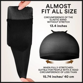 Teenitor Wig Cap,Black Cap 20 Pieces Caps, Black Stocking