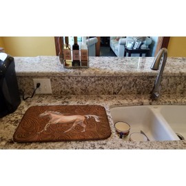 Caroline's Treasures SB3060DDM Horse Dish Drying Mat Absorbent Dish Drying Mat Pad for Kitchen Counter Dish Drainer Mat for Countertop, 14 x 21", Multicolor