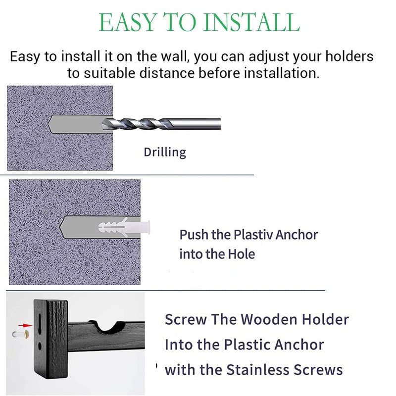 Baseball Bat Display Wall Mount Holder,Solid Wood Baseball Bat Rack