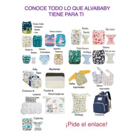 20 Pañales Ecológicos Alvababy Estampados Con Absorbente                                                                                              