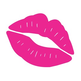 Kiss Mark Lips 5.75" Car Decal/Window Sticker - HOT Pink