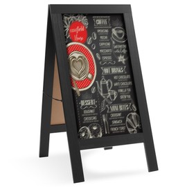 Casafield A Frame Chalkboard Sign, 40" x 20" Black Double-Sided Magnetic Menu Board for Restaurants, Sandwich Shops, Cafés, Sidewalks, Weddings