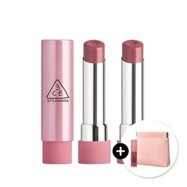 3CE Glaze Lip Glow 2ea (included) Cloudy Pink Flip Pouch + Mini Tint ( / 쓰리씨이 3CE글레이지 립 글로우 2개 (증)클라우디 핑크 플립 파우치+미니 틴트(