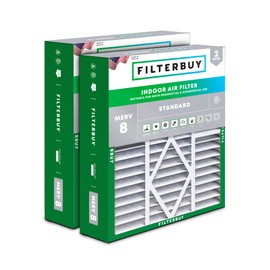 Filterbuy 19x20x5 Air Filter MERV 8 Dust Defense (2-Pack), Pleated HVAC AC Furnace Air Filters for Bryant/Carrier FILXXFNC0021, Day & Night, and Payne (Actual Size: 19.06 x 19.81 x 4.25 Inches)