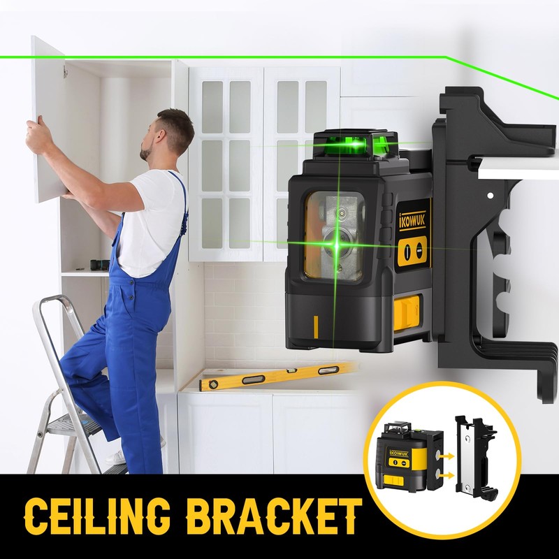 IKOVWUK 360° Self Leveling Laser Level, Green Cross Line Laser
