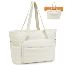 SUCIKORIO 40x30x15cm British Airways Cabin Bags Underseat 18L Travel Duffle Bag Hand Luggage Women Tote Bag with 15.6 Inch Laptop Compartment Carry On Bags for Planes, Overnight, Weekend, White