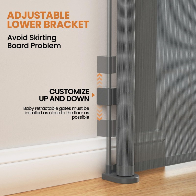 Upgrade 200 inch Extra Wide Retractable Baby Gates, 42 inch