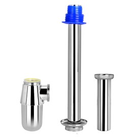 runmade Chrome Bathroom Basin Sink Bottle Trap Waste Pipe Adjustable Height & Outlet