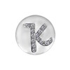 Quiges Women's Click Button 18 mm Chunk Silver-Plated Alphabet K