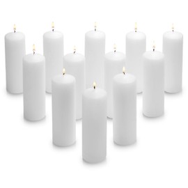 Parnoo White Pillar Candles – 2x6 Unscented Candle Set of 12– Dripless, Smokeless, and Clean Burning Household Dinner Candles – Perfect for Weddings, Parties, Dinners – Set of 12