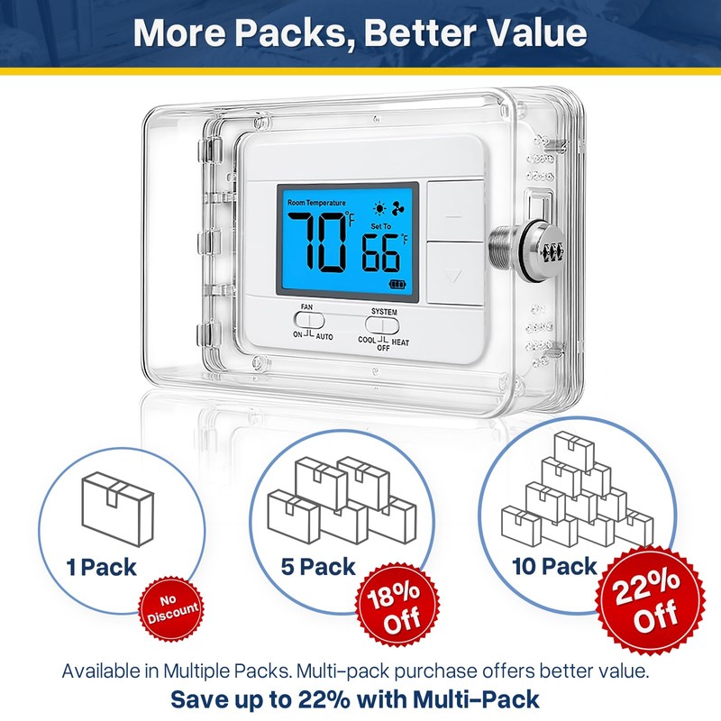 Pihode Thermostat Lock Box with Combination Lock, Universal Keyless Large