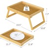 Bamboo Bed Tray Table with Folding Leg, Breakfast in Bed