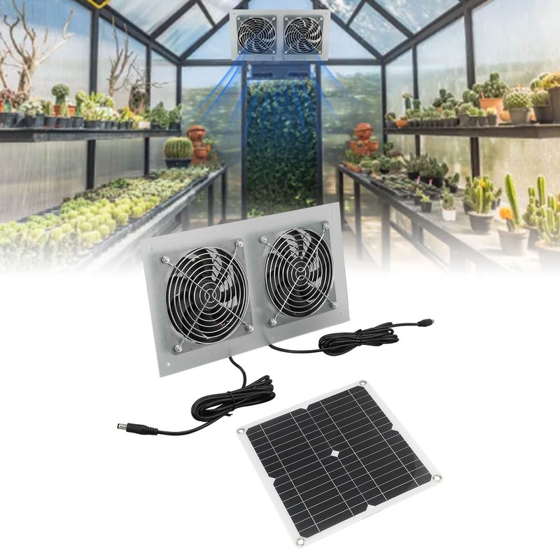 Topyond 15W Solar Panel Fan, Waterproof, Efficient Dual Fan Kit