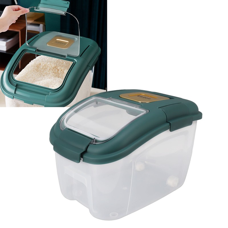 Rice Storage Box with Clear Cover Insect Proof Large Capacity