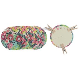 Design by Violet Floral Print Knitting Yarn Tags and Pegs Pack of 12 Crochet Sewing Storage Holder Knit