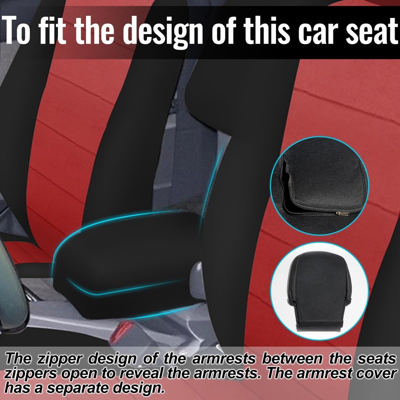 EDIETH Premium Knitted Front 60/40 Split Seat Covers for Toyota