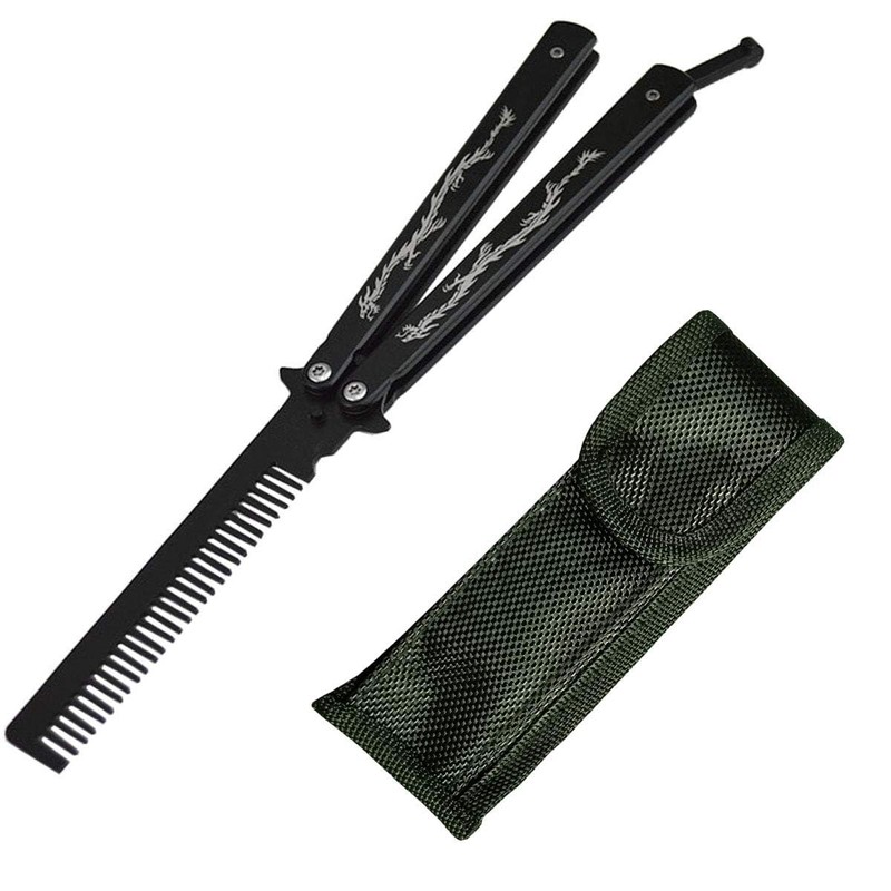 Funtuan Dragon Totem Stainless Steel Practice Butterfly Knife Trainer and