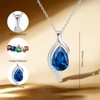 FANCIME December Birthstone Necklace for Women Teardrop Blue Topaz Necklace