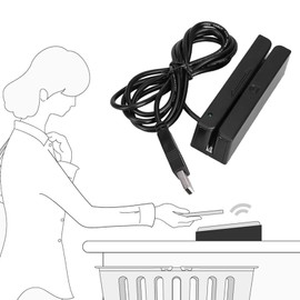 MSR90 USB Magnetic Stripe Reader, 3 Track Magnetic Stripe Reader Mini Magnetic Credit Card Reader Credit Card Swiper Reader for POS System Cash Register Plug and Play