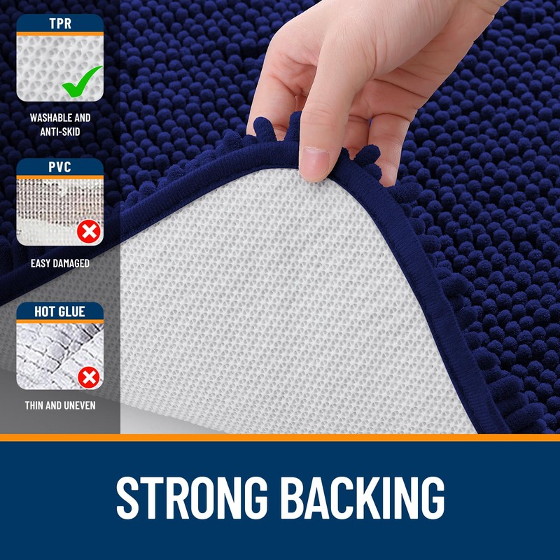 OLANLY Bathroom Rugs 24x16, Extra Soft Absorbent Chenille Bath Rugs,