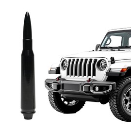 LAX Pickup Truck Bullet Antenna for 2007-2024 Jeep Wrangler, Rubicon Sahara, Gladiator, Pickup Truck Antenna Parts Replacement Accessories, All Black