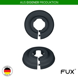 Pack of 2 Single Radiator Pipe Rosettes, Various Sizes, Pipe Covers, Cover Rosettes, Heating, Cladding, Radiator Rosettes, Polypropylene in Special Colours (15 mm, Anthracite Grey RAL 7016)