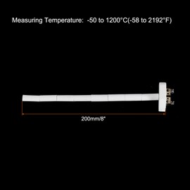 sourcing map K Type Ceramic Kiln Furnace Probe Thermocouple Sensor for Muffle Furnace Oven, High Temperature -50 to 1300°C(-58 to 2372°F) 2x200mm